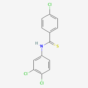 molecular formula C13H8Cl3NS B15179659 Benzenecarbothioamide, 4-chloro-N-(3,4-dichlorophenyl)- CAS No. 117013-65-7