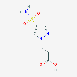 molecular formula C6H9N3O4S B1517978 3-(4-磺酰基-1H-吡唑-1-基)丙酸 CAS No. 1153823-55-2