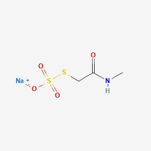 molecular formula C3H6NNaO4S2 B15179792 Sodium S-(2-(methylamino)-2-oxoethyl) thiosulphate CAS No. 67429-43-0