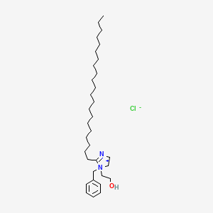 molecular formula C33H59ClN2O B15179818 1-Benzyl-2-henicosyl-4,5-dihydro-1-(2-hydroxyethyl)-1H-imidazoliumchloride CAS No. 94108-66-4