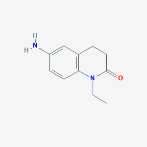molecular formula C11H14N2O B1517982 6-Amino-1-ethyl-1,2,3,4-tetrahydroquinolin-2-one CAS No. 233775-33-2