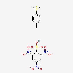 molecular formula C15H16N3O9S2+ B15179870 Dimethyl(p-tolyl)sulfonium; 2,4,6-trinitrobenzenesulfonic acid CAS No. 2870-25-9