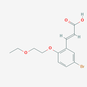 molecular formula C13H15BrO4 B1517996 3-[5-Bromo-2-(2-ethoxyethoxy)phenyl]prop-2-enoic acid CAS No. 1158092-95-5