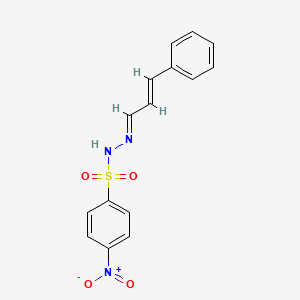 molecular formula C15H13N3O4S B15179987 4-(Hydroxy(oxido)amino)-N'-(3-phenyl-2-propenylidene)benzenesulfonohydrazide CAS No. 6288-08-0