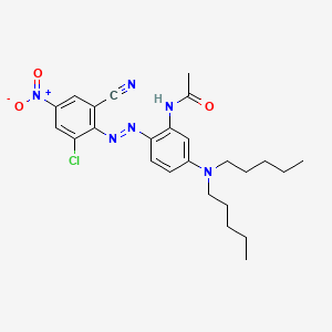 molecular formula C25H31ClN6O3 B15179993 N-(2-((2-Chloro-6-cyano-4-nitrophenyl)azo)-5-(dipentylamino)phenyl)acetamide CAS No. 73567-44-9
