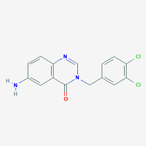 molecular formula C15H11Cl2N3O B1518004 6-amino-3-(3,4-dichlorobenzyl)quinazolin-4(3H)-one CAS No. 1071463-83-6