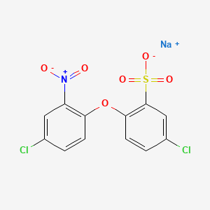 molecular formula C12H6Cl2NNaO6S B15180114 Sodium 5-chloro-2-(4-chloro-2-nitrophenoxy)benzenesulphonate CAS No. 85136-03-4