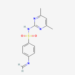 molecular formula C13H14N4O2S B15180132 N-(4,6-Dimethyl-2-pyrimidinyl)-4-(methyleneamino)benzenesulphonamide CAS No. 94232-23-2