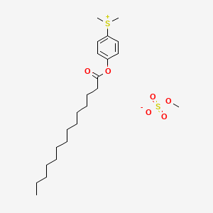 molecular formula C23H40O6S2 B15180161 Sulfonium, dimethyl(4-((1-oxotetradecyl)oxy)phenyl)-, methyl sulfate CAS No. 122533-49-7