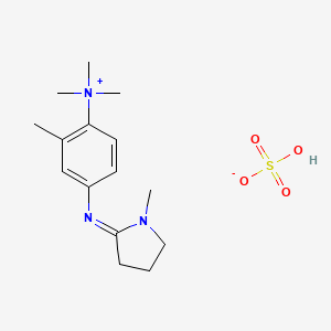 molecular formula C15H25N3O4S B15180166 Methyl N,N,N-trimethyl-4-((1-methylpyrrolidin-2-ylidene)amino)anilinium sulphate CAS No. 93777-86-7
