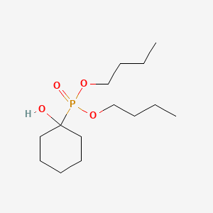 molecular formula C14H29O4P B15180250 Phosphonic acid, (1-hydroxycyclohexyl)-, dibutyl ester CAS No. 60324-12-1