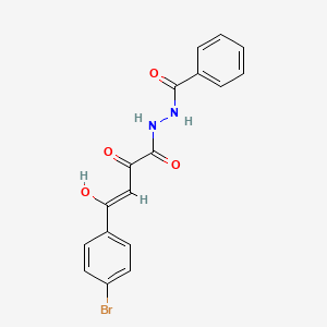 molecular formula C17H13BrN2O4 B15180270 Benzoic acid, 2-(4-(4-bromophenyl)-2-hydroxy-1,4-dioxo-2-butenyl)hydrazide, (Z)- CAS No. 149990-77-2