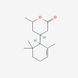 molecular formula C15H24O2 B15180306 Tetrahydro-6-methyl-4-(2,6,6-trimethyl-2-cyclohexen-1-yl)-2H-pyran-2-one CAS No. 94201-66-8