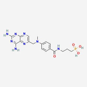 molecular formula C18H23N8O4P B15180317 N-(4-Amino-4-deoxy-N-methylpteroyl)-3-aminopropanephosphonic acid CAS No. 113811-50-0