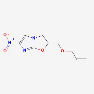 molecular formula C9H11N3O4 B15180376 Imidazo(2,1-b)oxazole, 2,3-dihydro-6-nitro-2-((2-propenyloxy)methyl)- CAS No. 127692-20-0