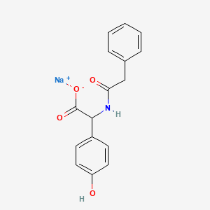 molecular formula C16H14NNaO4 B15180380 Sodium (4-hydroxyphenyl)((phenylacetyl)amino)acetate CAS No. 84604-81-9