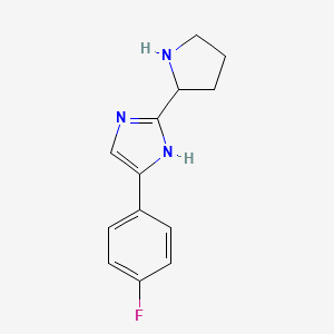molecular formula C13H14FN3 B1518041 4-(4-fluorophenyl)-2-(pyrrolidin-2-yl)-1H-imidazole CAS No. 1155056-60-2