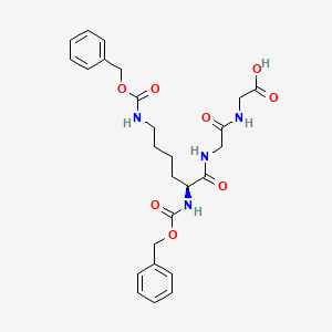 molecular formula C26H32N4O8 B15180470 N-(N-(N2,N6-Bis((benzyloxy)carbonyl)-L-lysyl)glycyl)glycine CAS No. 84697-19-8
