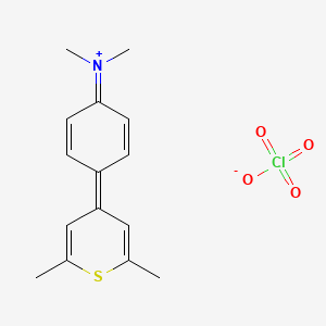 molecular formula C15H18ClNO4S B15180508 Thiopyrylium, 4-(4-(dimethylamino)phenyl)-2,6-dimethyl-, perchlorate CAS No. 61548-69-4