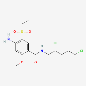 molecular formula C15H22Cl2N2O4S B15180564 4-Amino-N-(2,5-dichloropentyl)-5-(ethylsulfonyl)-2-methoxybenzamide CAS No. 71676-04-5