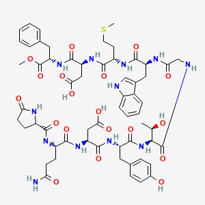 molecular formula C59H74N12O19S B15180578 Caerulein, 4-desulfo-10-l-phenylalanine-, 10-methyl ester CAS No. 94135-03-2