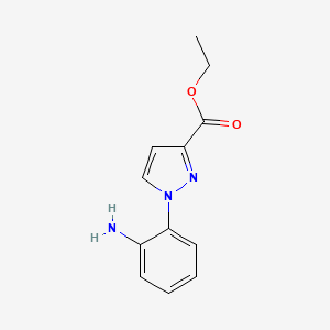molecular formula C12H13N3O2 B1518058 ethyl 1-(2-aminophenyl)-1H-pyrazole-3-carboxylate CAS No. 1155927-34-6