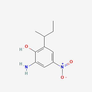 molecular formula C10H14N2O3 B15180584 2-Amino-6-(1-methylpropyl)-4-nitrophenol CAS No. 29709-87-3