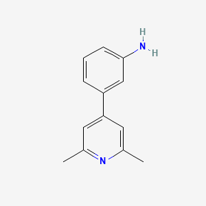 molecular formula C13H14N2 B15180650 3-(2,6-Dimethyl-4-pyridyl)aniline CAS No. 40034-51-3
