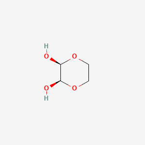 molecular formula C4H8O4 B15180737 1,4-Dioxane-2,3-diol, cis- CAS No. 67907-43-1