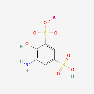 molecular formula C6H6KNO7S2 B15180759 Potassium hydrogen-5-amino-4-hydroxybenzene-1,3-disulphonate CAS No. 83763-34-2