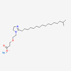 molecular formula C25H47N2NaO3 B15180796 Sodium 3-(2-(4,5-dihydro-2-(15-methylhexadecyl)-1H-imidazol-1-yl)ethoxy)propionate CAS No. 97158-48-0