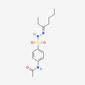 molecular formula C15H23N3O3S B15180800 N-(4-((2-(1-Ethylpentylidene)hydrazino)sulfonyl)phenyl)acetamide CAS No. 5448-88-4