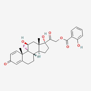 molecular formula C28H31FO7 B15180801 9-Fluoro-11beta,17,21-trihydroxypregna-1,4-diene-3,20-dione 21-salicylate CAS No. 68497-93-8