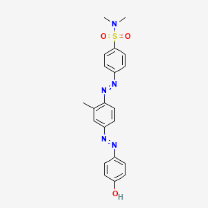 molecular formula C21H21N5O3S B15180889 p-((4-((p-Hydroxyphenyl)azo)-o-tolyl)azo)-N,N-dimethylbenzenesulphonamide CAS No. 93805-41-5