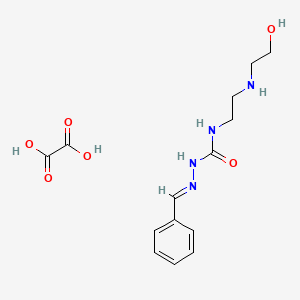 molecular formula C14H20N4O6 B15180933 N-(2-((2-Hydroxyethyl)amino)ethyl)-2-(phenylmethylene)hydrazinecarboxamide ethanedioate CAS No. 180045-52-7