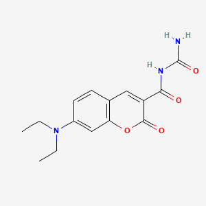 molecular formula C15H17N3O4 B15180948 N-(Aminocarbonyl)-7-(diethylamino)-2-oxo-2H-1-benzopyran-3-carboxamide CAS No. 49556-25-4