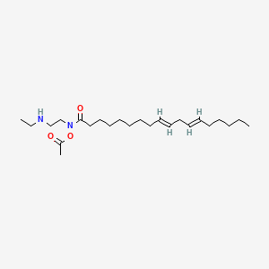 molecular formula C24H44N2O3 B15181011 N-(2-((2-Hydroxyethyl)amino)ethyl)octadeca-9,12-dienamide monoacetate CAS No. 94139-11-4
