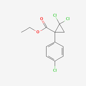 molecular formula C12H11Cl3O2 B15181275 Ethyl 2,2-dichloro-1-(4-chlorophenyl)cyclopropane-1-carboxylate CAS No. 63935-23-9