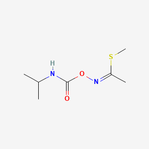 molecular formula C7H14N2O2S B15181282 Ethanimidothioic acid, N-((((1-methylethyl)amino)carbonyl)oxy)-, methyl ester CAS No. 60051-41-4