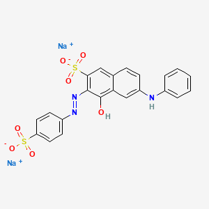 molecular formula C22H15N3Na2O7S2 B15181288 Disodium 4-hydroxy-6-(phenylamino)-3-((4-sulphonatophenyl)azo)naphthalene-2-sulphonate CAS No. 6222-56-6