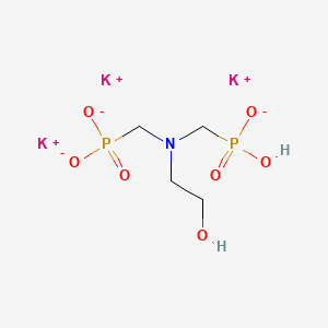 molecular formula C4H10K3NO7P2 B15181292 Tripotassium hydrogen (((2-hydroxyethyl)imino)bis(methylene))bisphosphonate CAS No. 84697-00-7