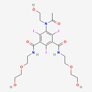 molecular formula C20H28I3N3O8 B15181312 Isophthalamide, N,N'-bis(2-(2-hydroxyethoxy)ethyl)-5-(N-(2-hydroxyethyl)acetamido)-2,4,6-triiodo- CAS No. 88116-61-4