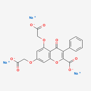 molecular formula C20H11Na3O10 B15181321 Trisodium 5,7-bis(carboxylatomethoxy)-4-oxo-3-phenyl-4H-1-benzopyran-2-carboxylate CAS No. 85828-84-8