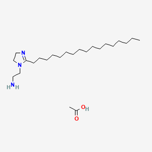 molecular formula C22H45N3.C2H4O2<br>C24H49N3O2 B15181336 4,5-Dihydro-2-heptadecyl-1H-imidazole-1-ethylamine acetate CAS No. 94138-74-6