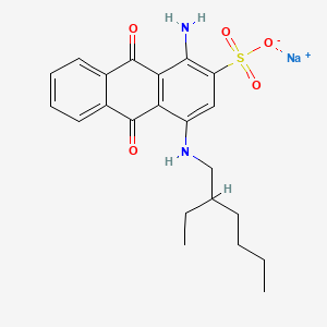molecular formula C22H25N2NaO5S B15181342 Sodium 1-amino-4-((2-ethylhexyl)amino)-9,10-dihydro-9,10-dioxoanthracene-2-sulphonate CAS No. 85223-32-1