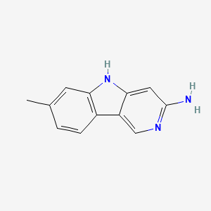 molecular formula C12H11N3 B15181350 5H-Pyrido(4,3-b)indole, 3-amino-7-methyl- CAS No. 102206-89-3