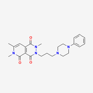molecular formula C23H29N5O3 B15181361 Pyrido(3,4-d)pyridazine-1,4,5(6H)-trione, 2,3-dihydro-3-(3-(4-phenyl-1-piperazinyl)propyl)-2,6,7-trimethyl- CAS No. 164071-40-3