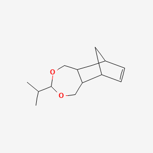 molecular formula C13H20O2 B15181376 1,5,5a,6,9,9a-Hexahydro-3-isopropyl-6,9-methanobenzo-2,4-dioxepin CAS No. 77020-88-3