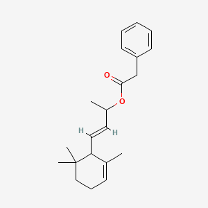 molecular formula C21H28O2 B15181383 1-Methyl-3-(2,6,6-trimethyl-2-cyclohexen-1-yl)allyl phenylacetate CAS No. 93805-75-5