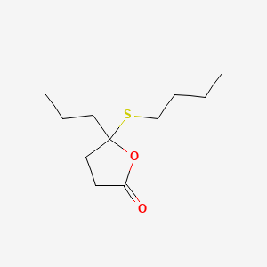 molecular formula C11H20O2S B15181404 Dihydro-5-(butylthio)-5-propyl-2(3H)-furanone CAS No. 120388-35-4